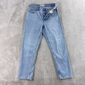 Everlane The Cheeky Jeans Womens Size 26x26 Light Blue Button Fly High Rise‎